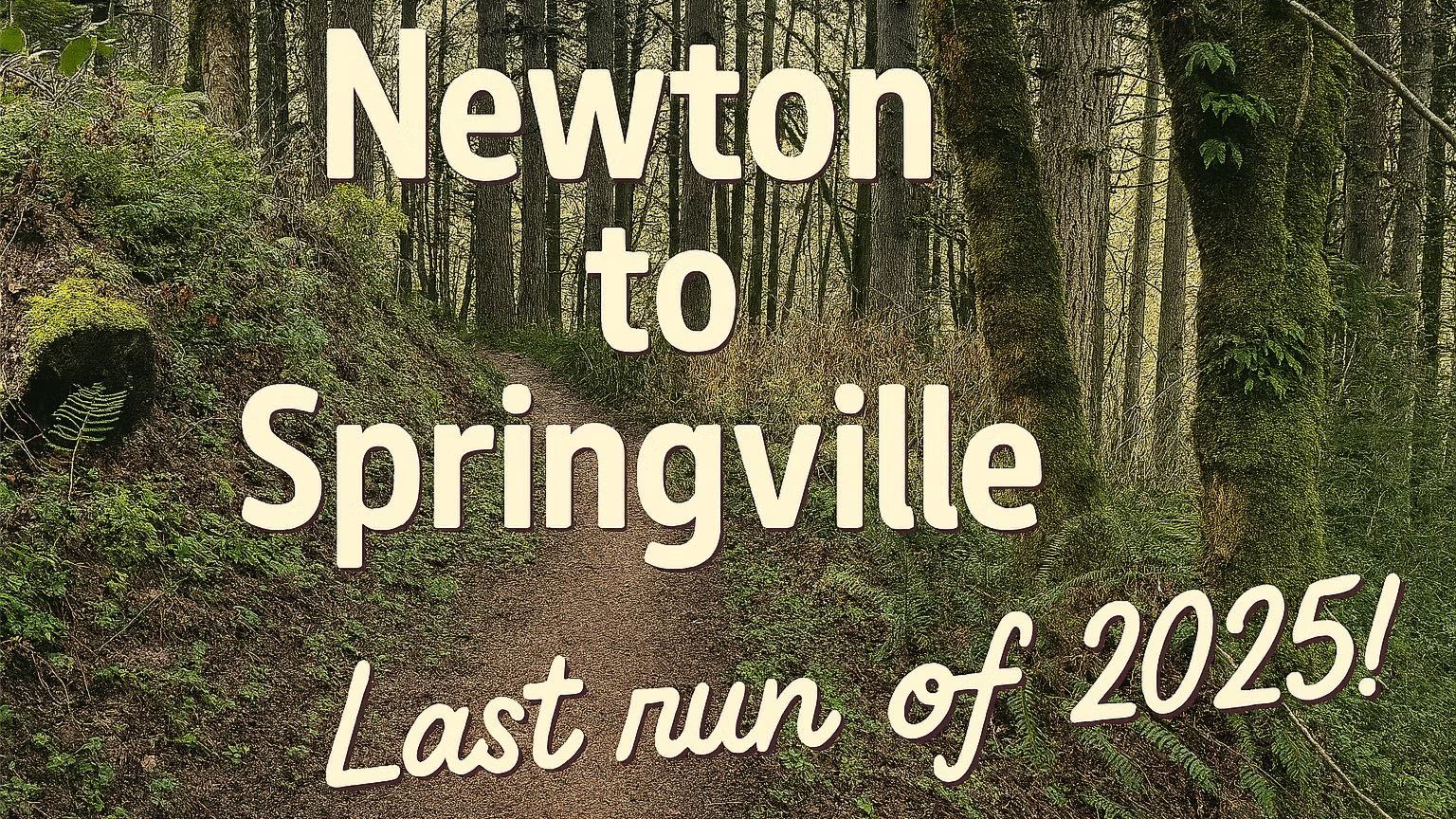 Last Run of the Year:  Newton to Springville (Out and Back)