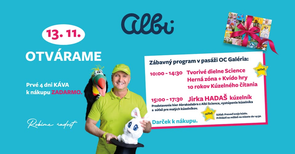 🎉 ALBI OTVÁRAME v OC Galéria Martin! 🎁