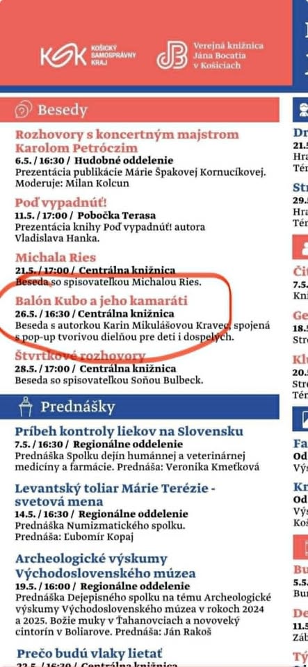 Beseda s autorkou detskej knihy  - Balón Kubo a jeho kamaráti