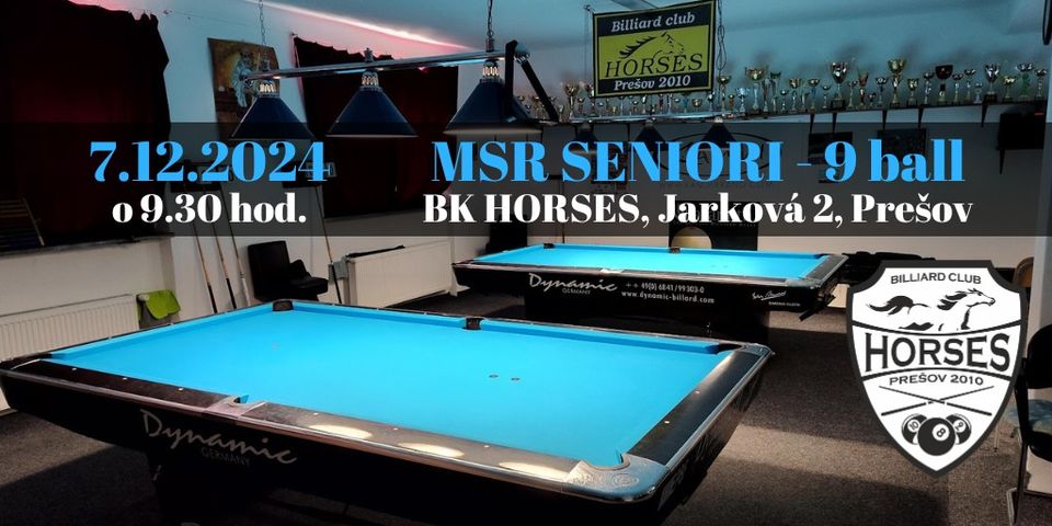 Majstrovstvá SR seniorov 9-ball - BK HORSES Prešov