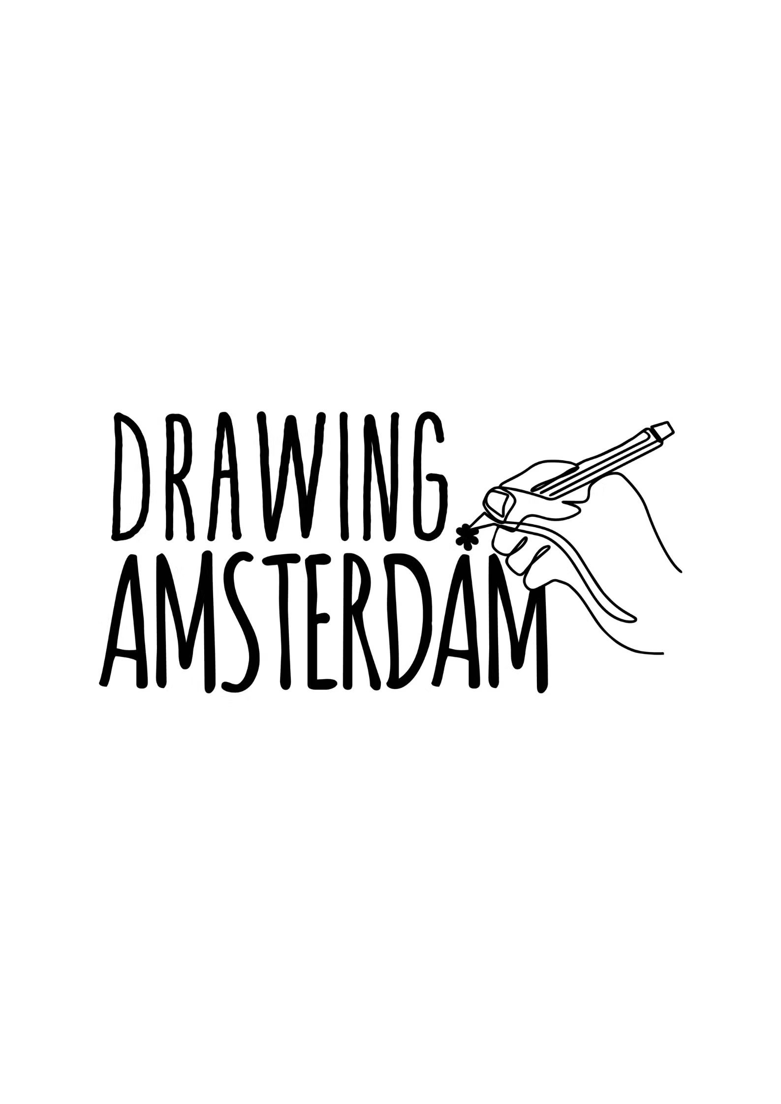 Drawing Amsterdam @OBA Oosterdok Babel cafe 7 floor
