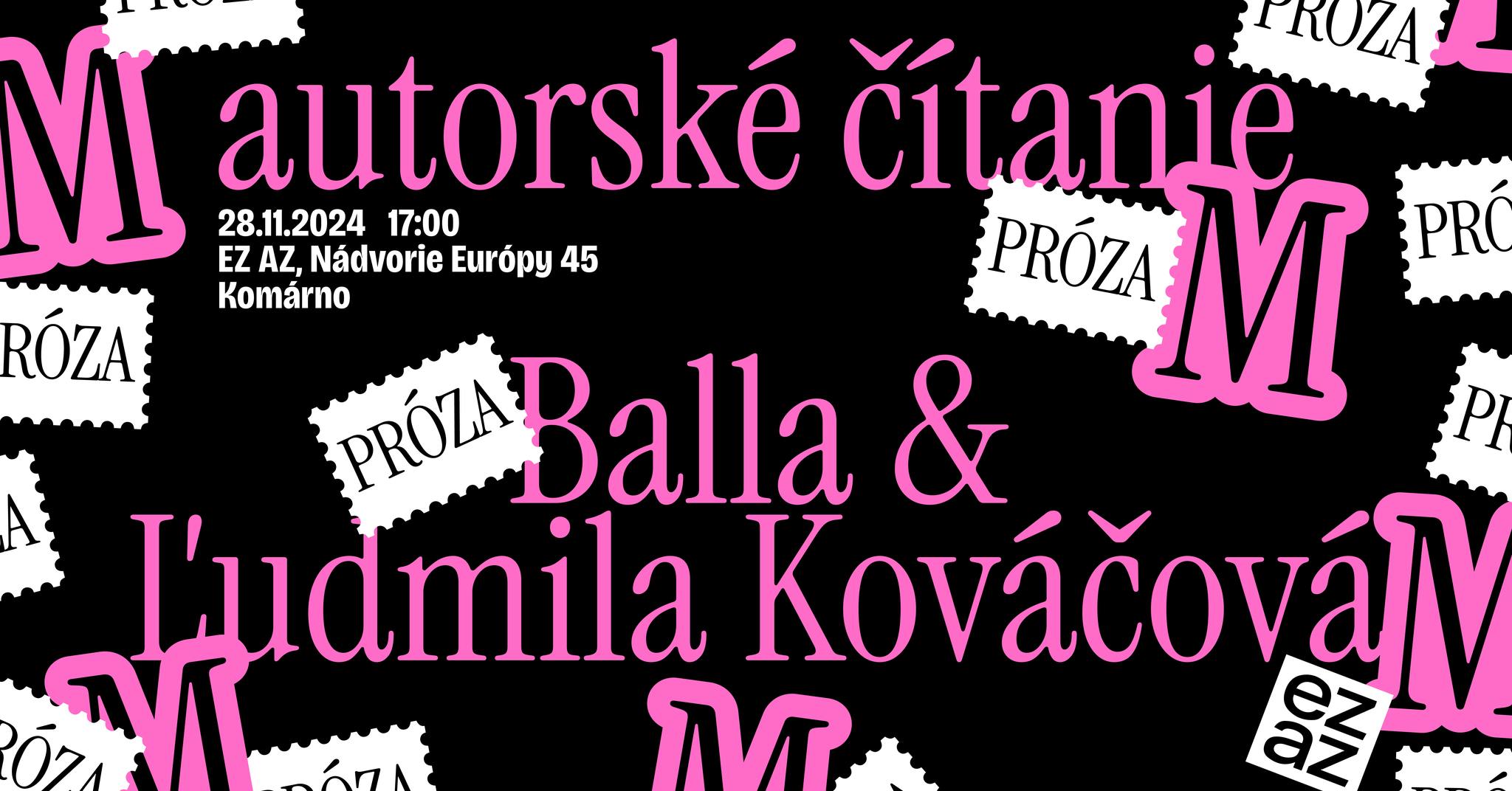 Autorské čítanie Medziriadkov - Balla a Ľudmila Kováčová