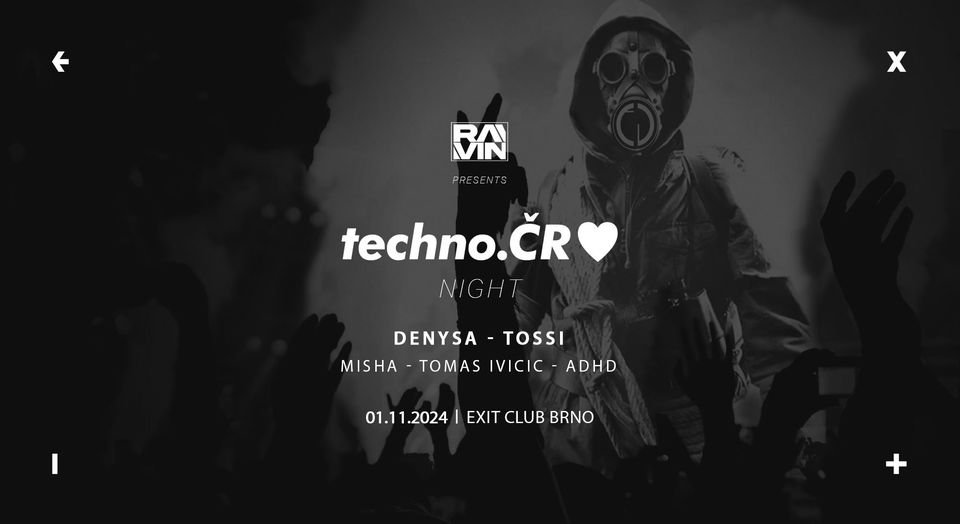 Ravin' presents: Techno.ČR night → EXIT Club Brno → 1.11.2024