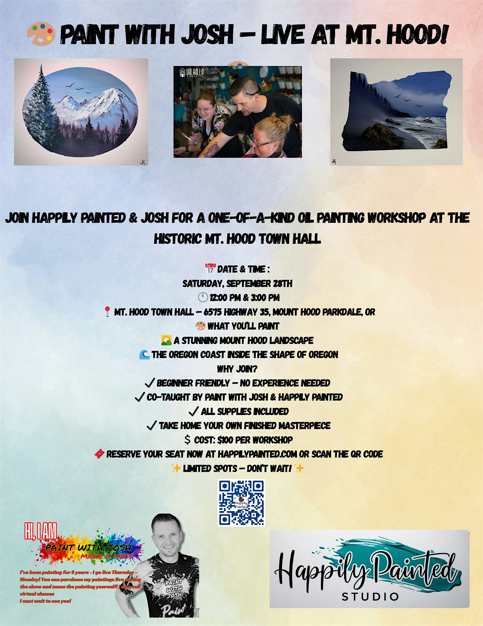 Mt. Hood Painting Workshop with PaintWithJosh and Happily Painted