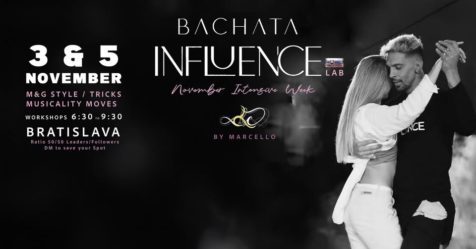 Bachata InFluence Bratislava Intensives 3-5 November