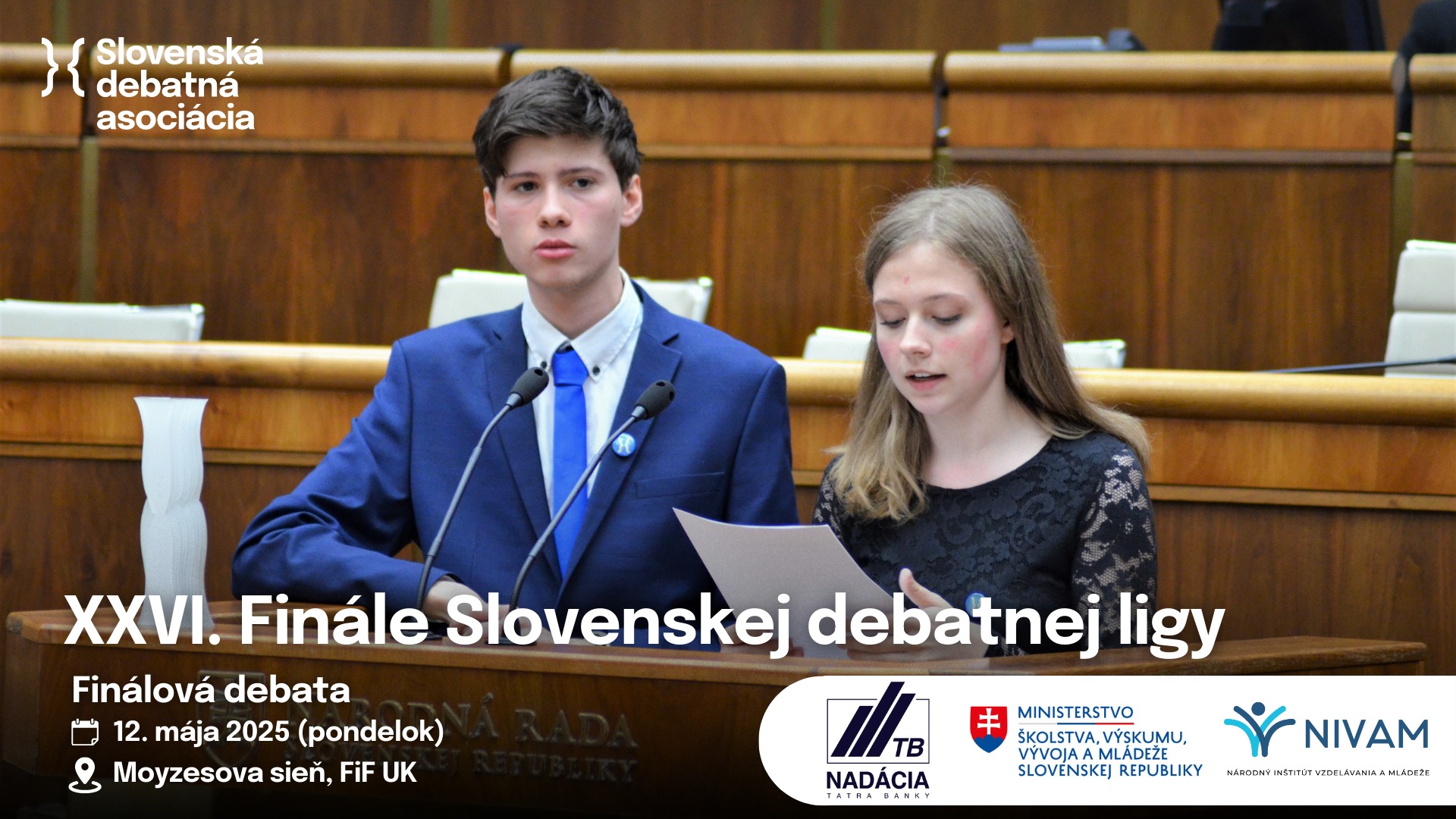 Finálová debata XXVI. ročníka Finále Slovenskej debatnej ligy