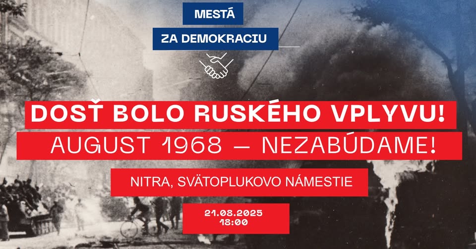Spomienkové zhromaždenie k okupácií Československa v roku 1968