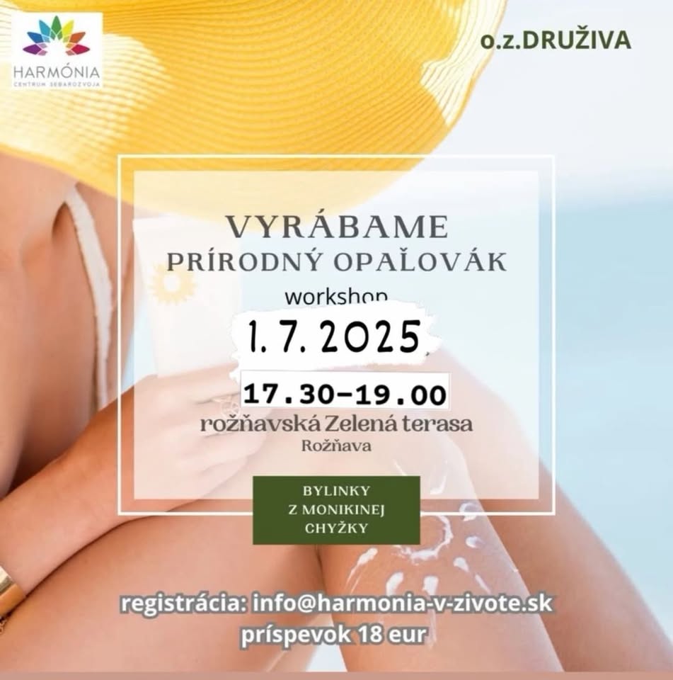 Prírodný opaľovací krém /olej - workshop