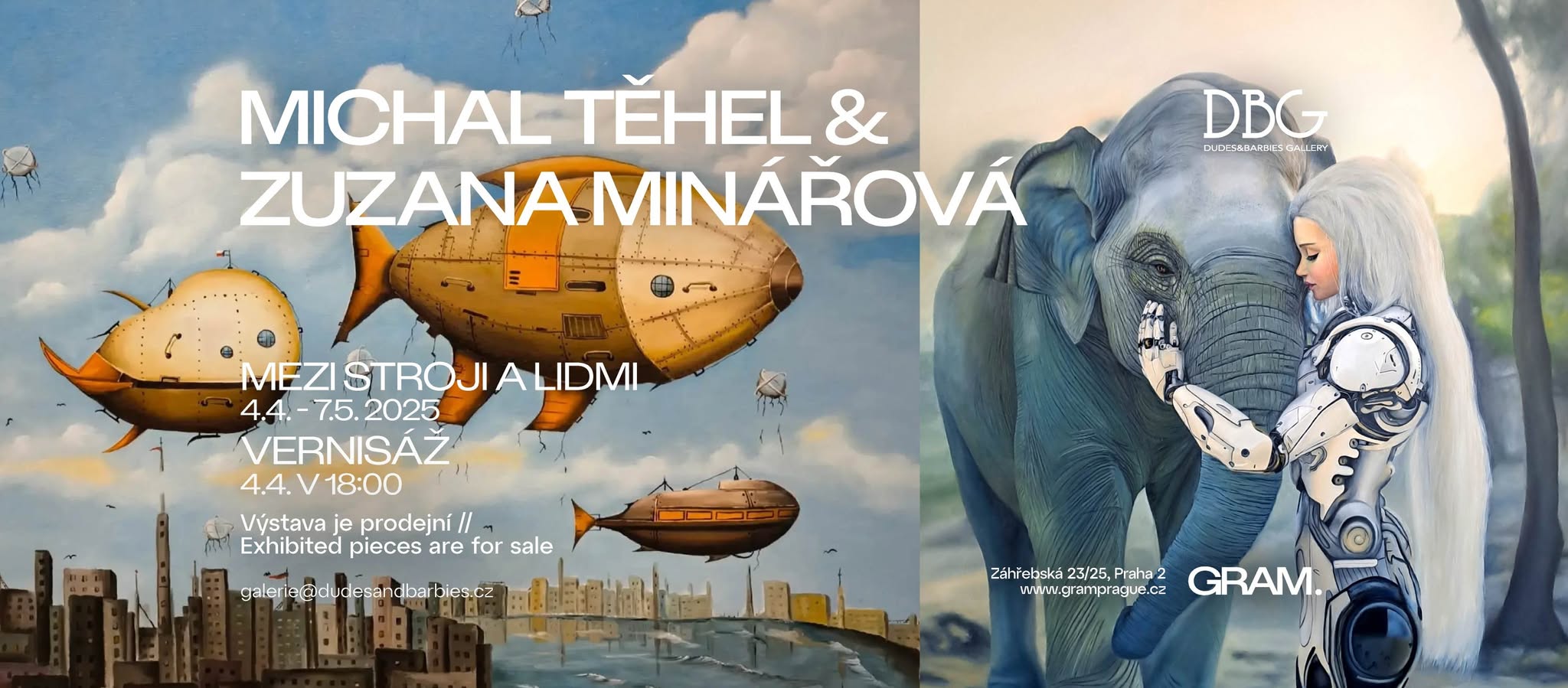 Vernisáž | Michal Těhel & Zuzana Minářová: Mezi stroji a lidmi
