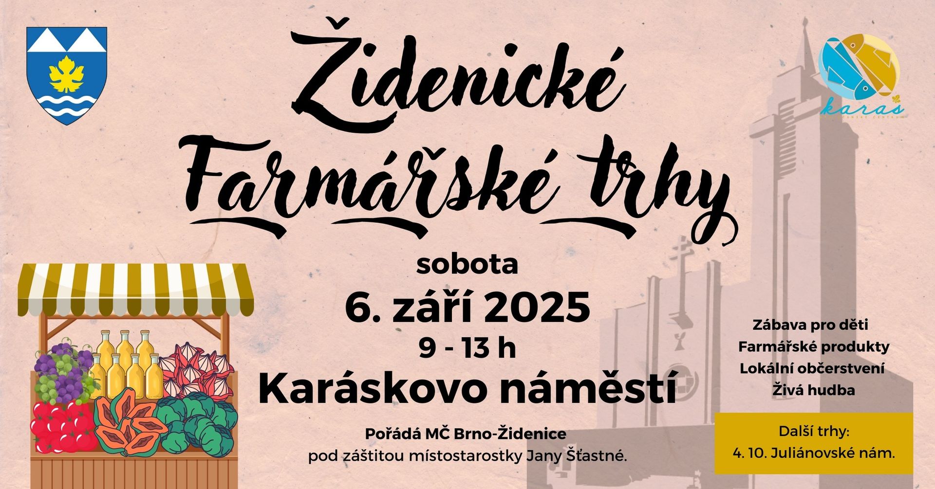 Farmářský trh Brno-Židenice - Karáskovo náměstí