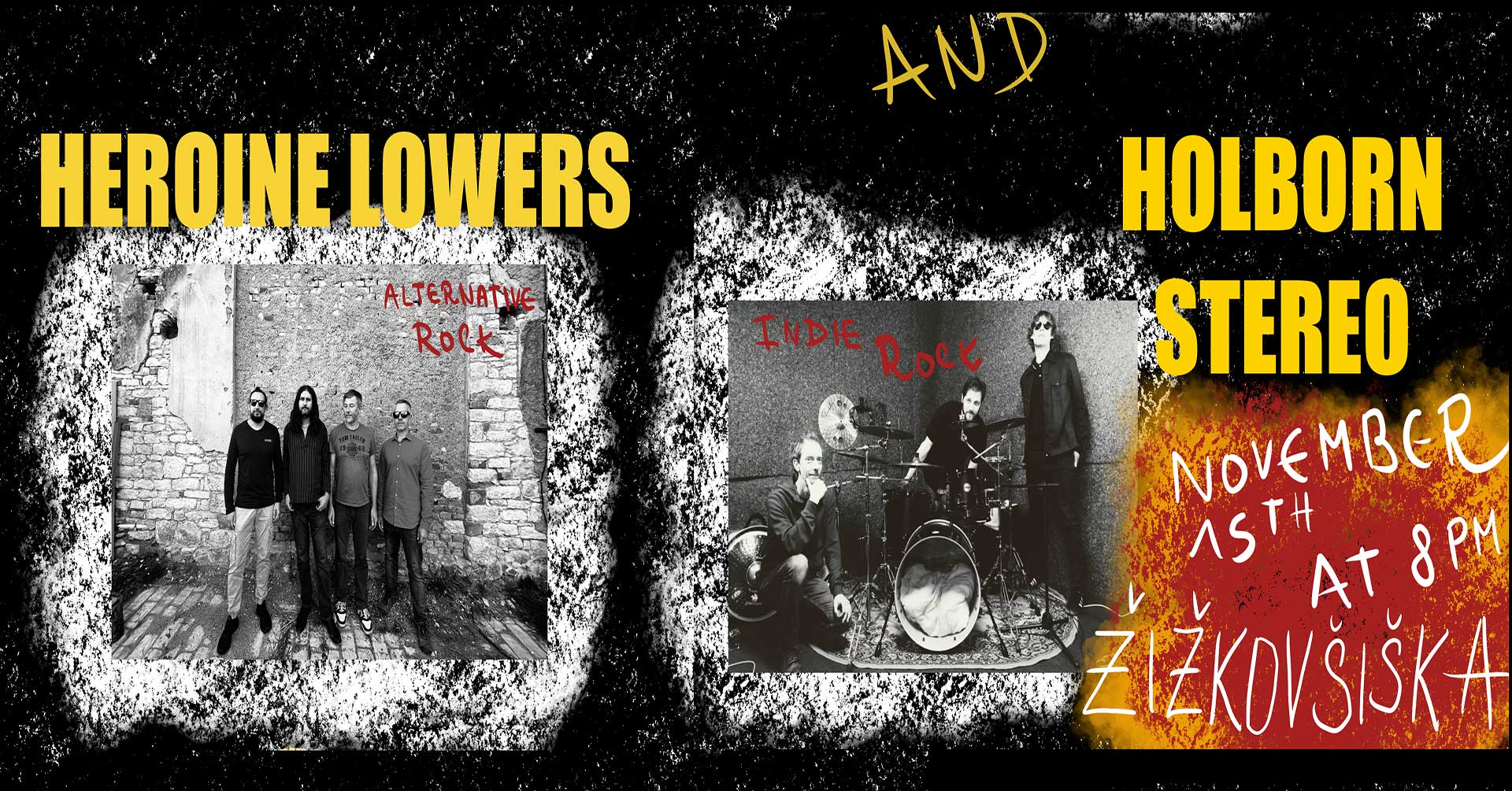 Heroine Lowers & Holborn Stereo. Dvojkoncert/ Double Bill gig indie rock