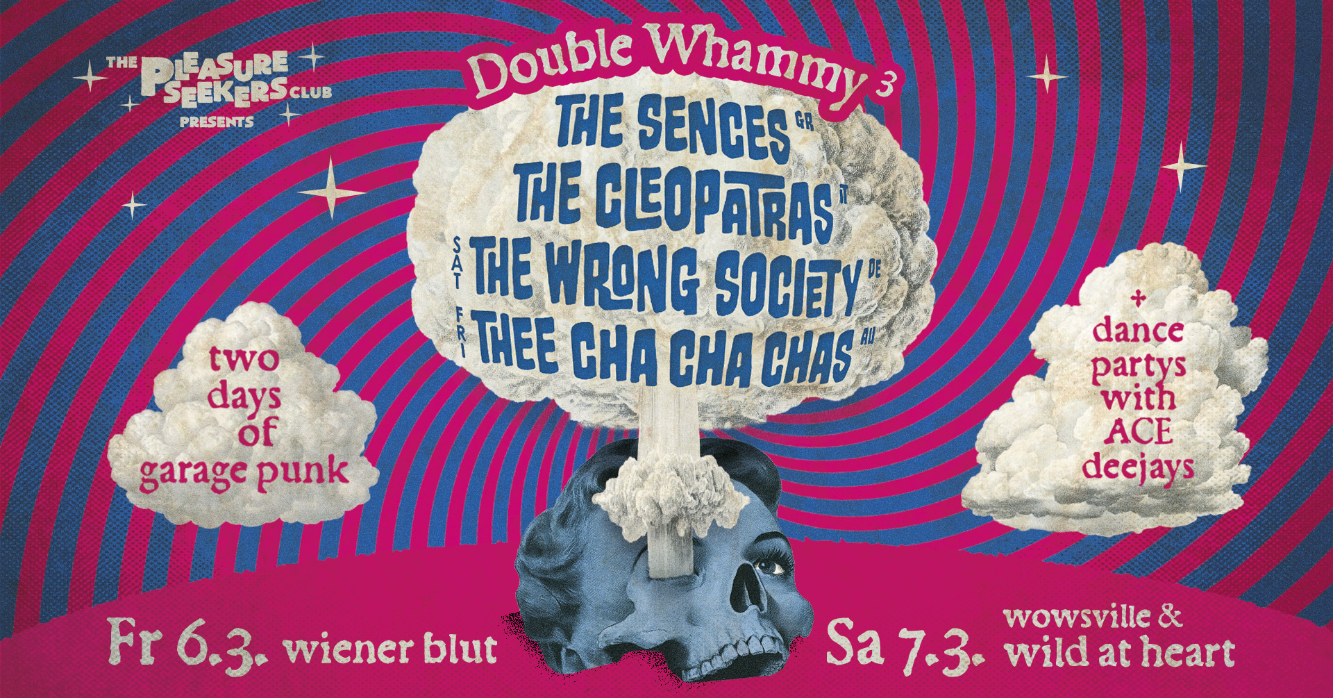 DOUBLE WHAMMY THE SENCES - THE CLEOPATRAS - THE WRONG SOCIETY - THEE CHA CHA CHAS