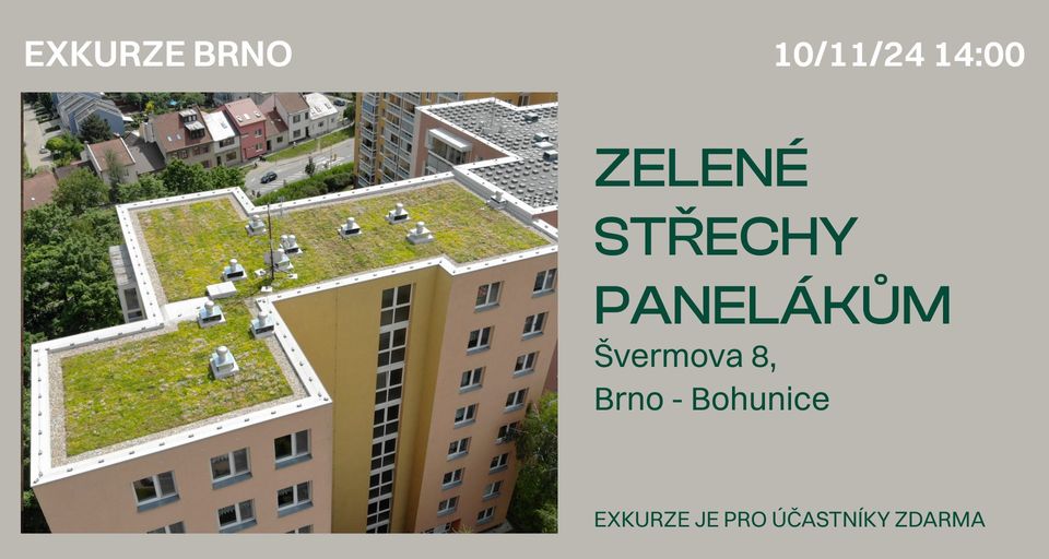 Zelené střechy panelákům - exkurze Brno