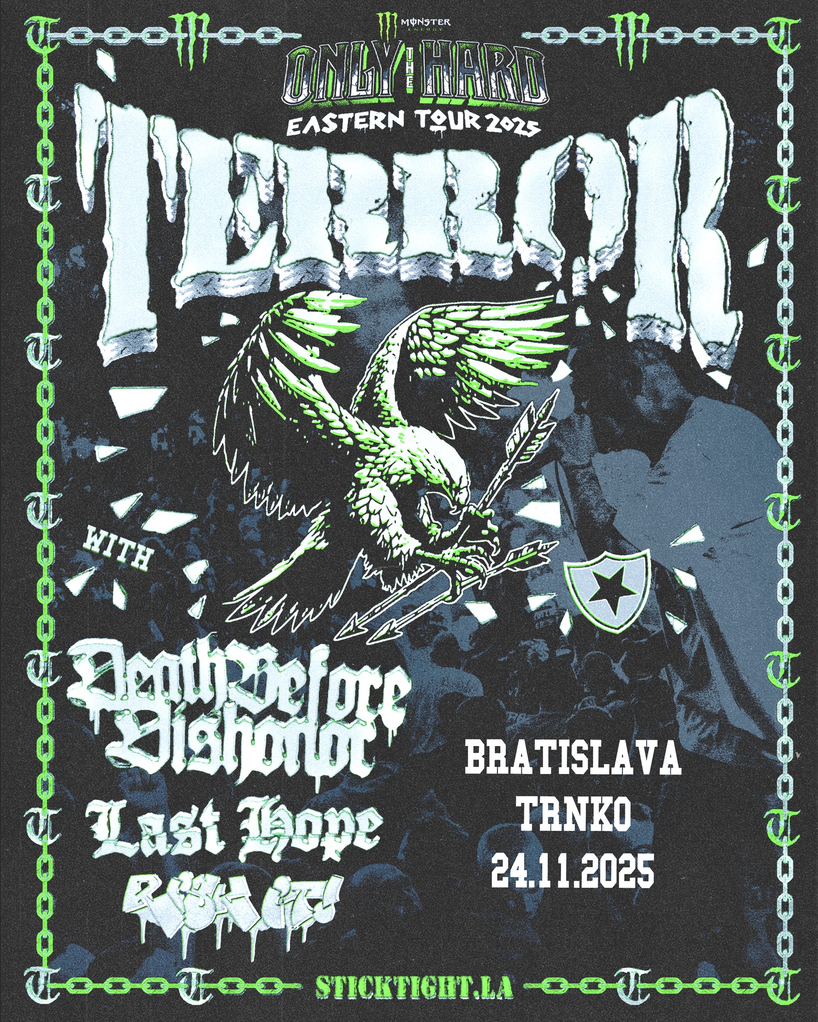 TERROR: Only the Hard tour + special guests: Death Before Dishonor, Risk It!, Last Hope / BRATISLAVA