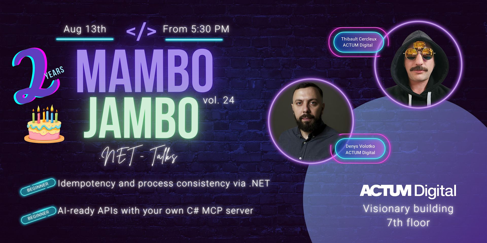 Mambo Jambo Talks v24 - .NET Edition - 2 years anniversary