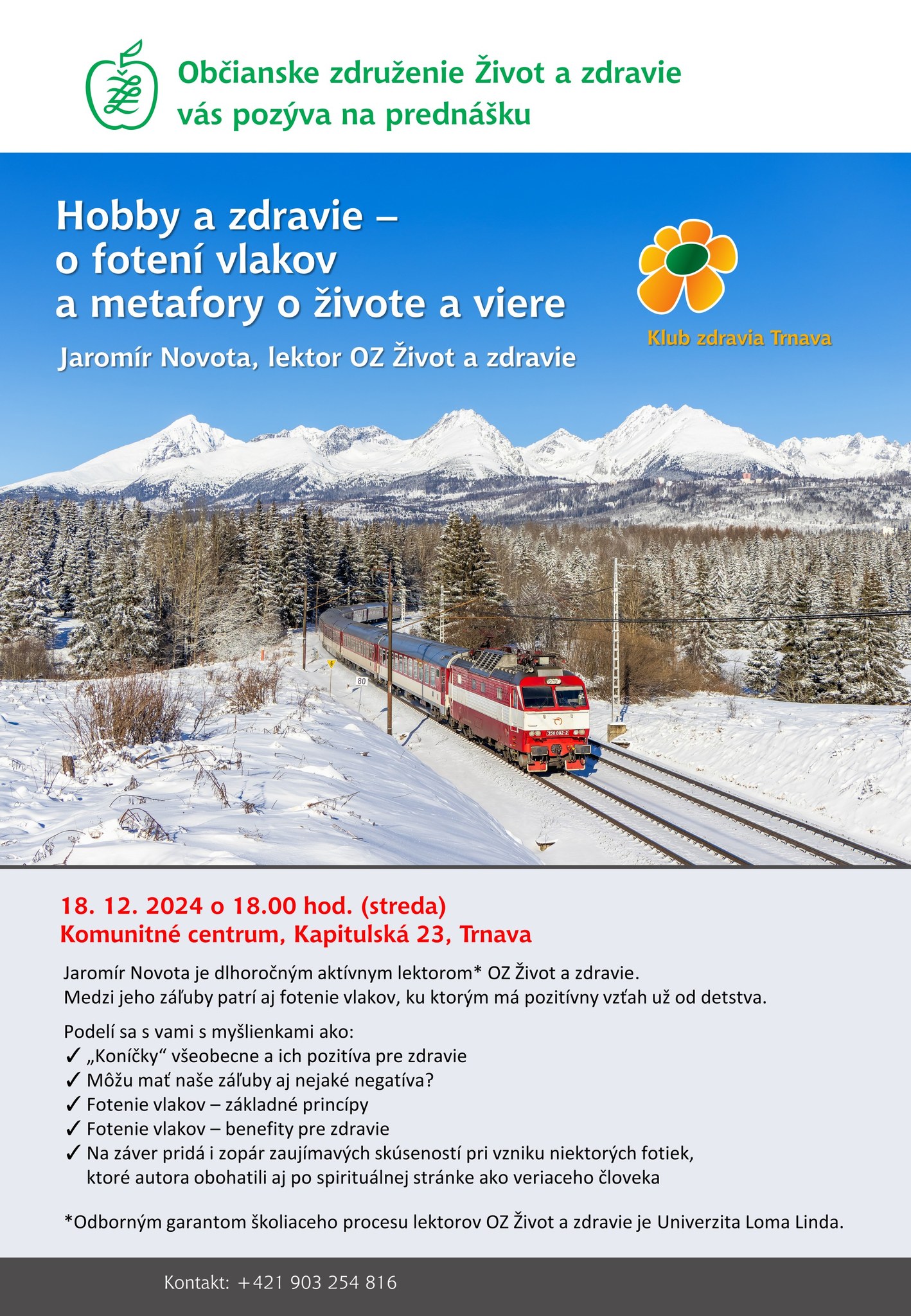 Hobby a zdravie – o fotení vlakov a metafory o živote a viere
