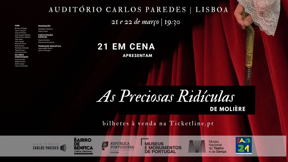 21 em Cena apresentam "As Preciosas Ridículas" de Molière