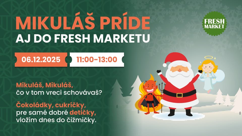 Mikuláš príde aj do Fresh Marketu