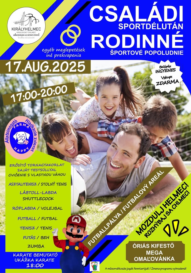 Családi Sportdélután/Rodinné športové popoludnie