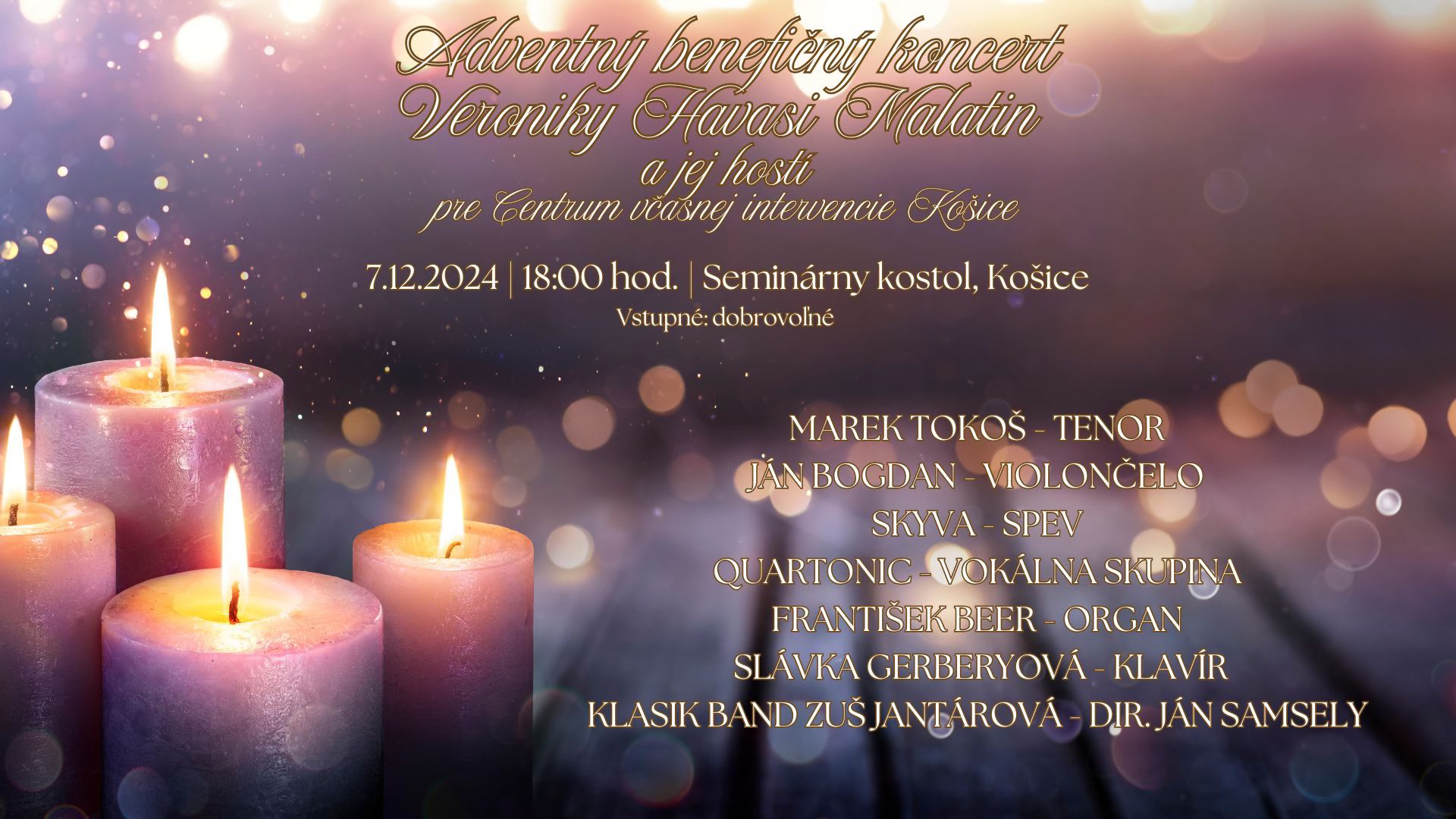 Adventný benefičný koncert Veroniky Havasi Malatin a jej hostí