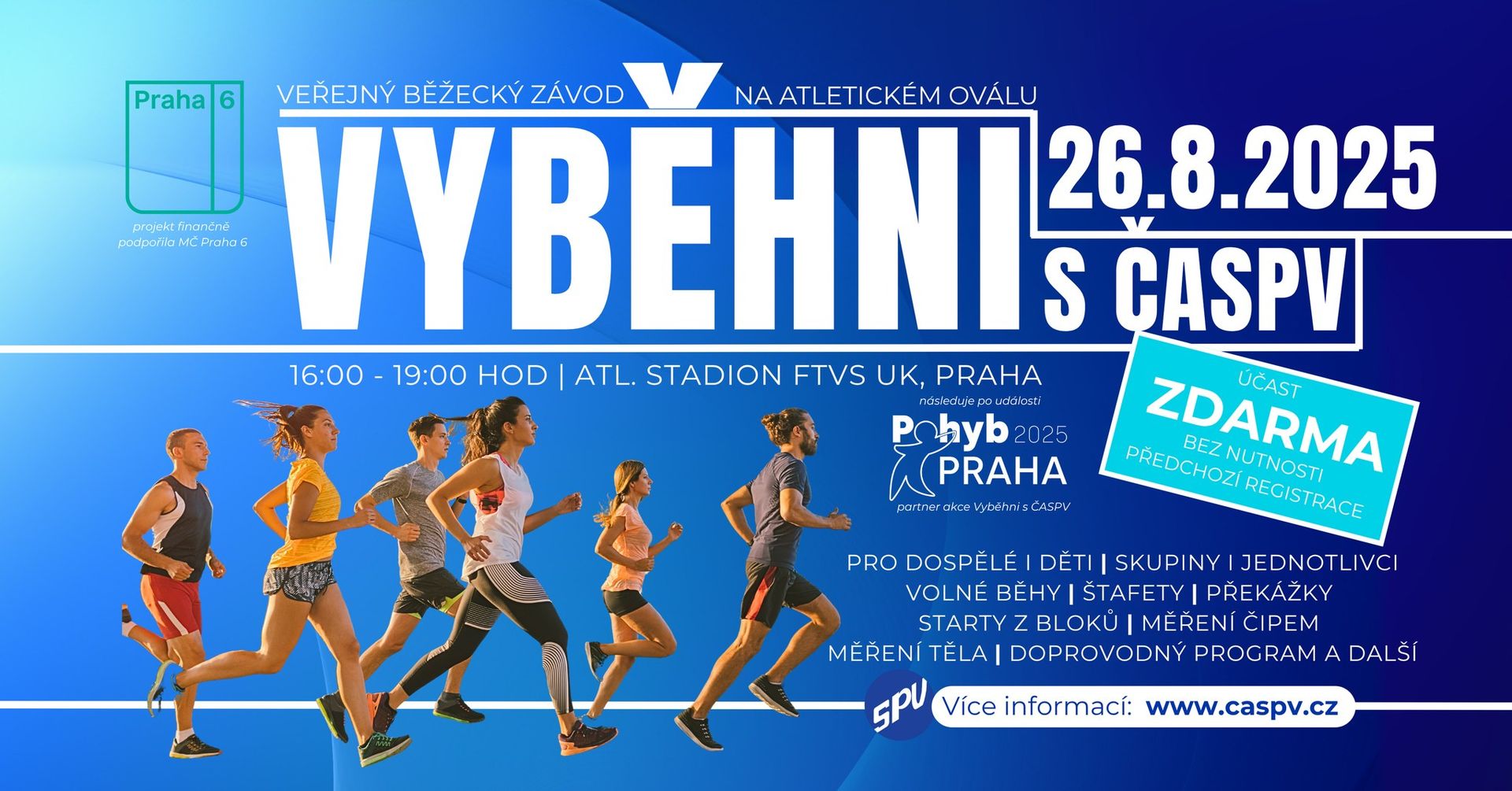 VYBĚHNI S ČASPV – veřejný běžecký závod na atletickém oválu