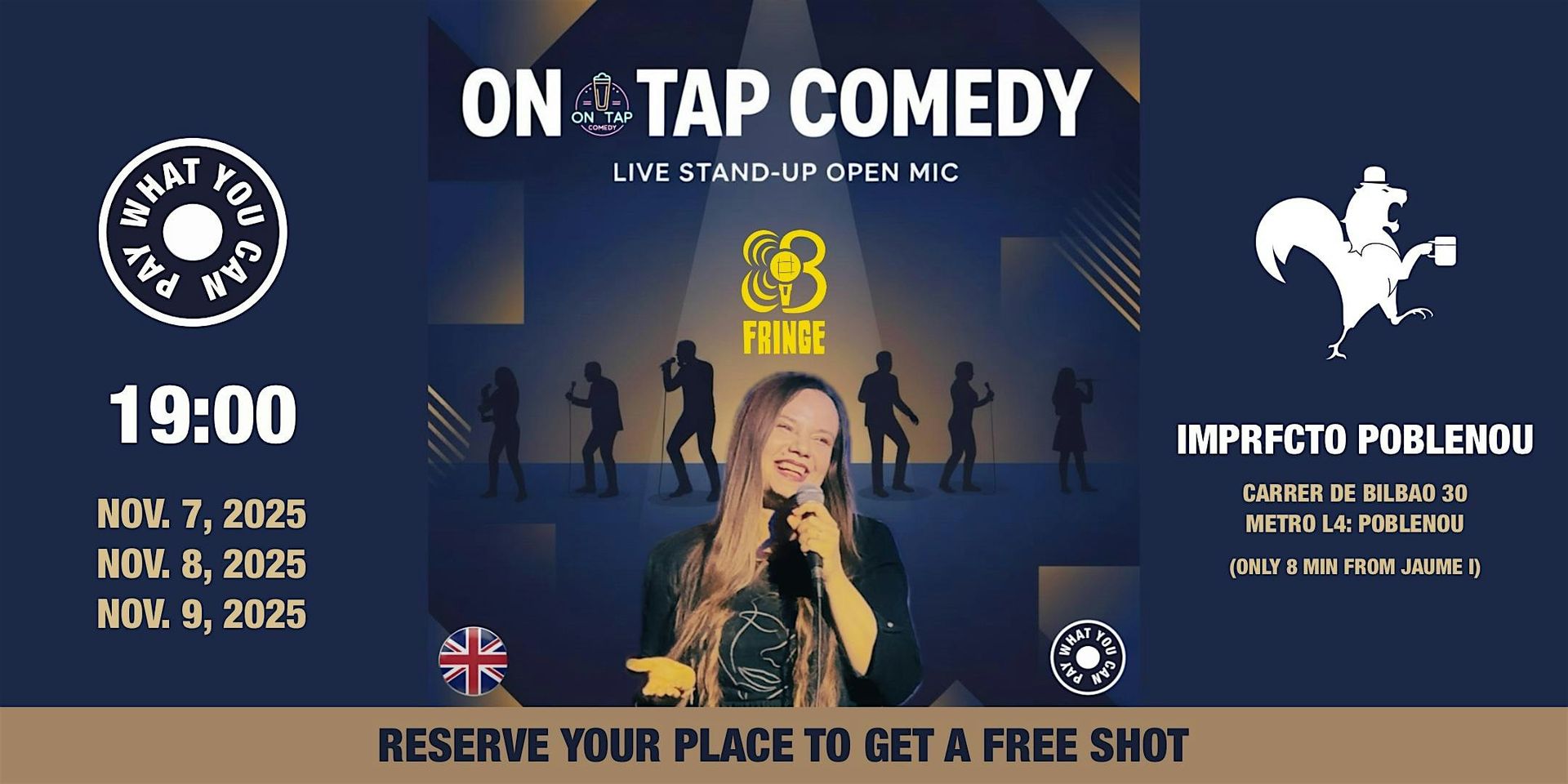 On Tap Comedy • Standup Open Mic in English • FREE ENTRANCE • BCN FRINGE