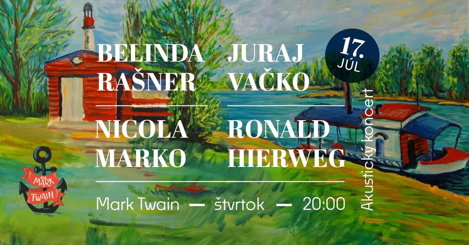 Folkový večer v Mark Twain /B.rašner, J.Vačko, N.Marko, R.Hierweg/