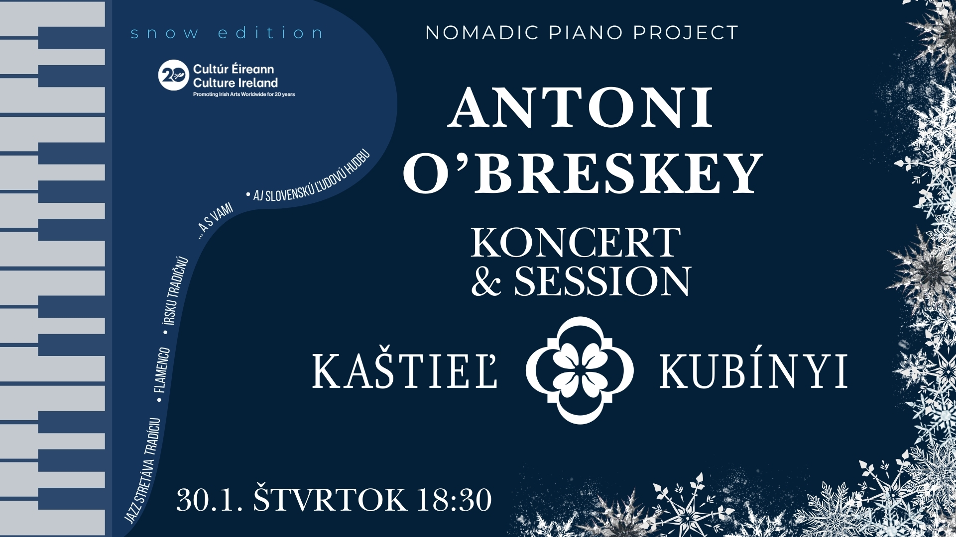 🎹❄Antoni O’Breskey - Nomadic Piano Project na snehu v Kaštieli❄🎹