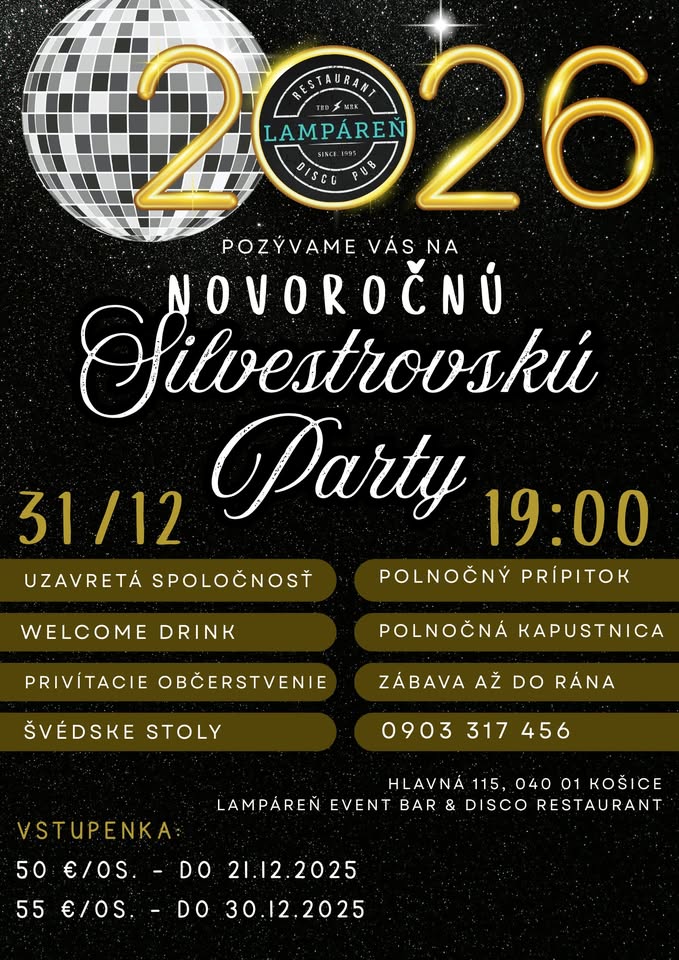 NOVÝ ROK V LAMPÁRNI - PARTY 31.12.2025 19:00