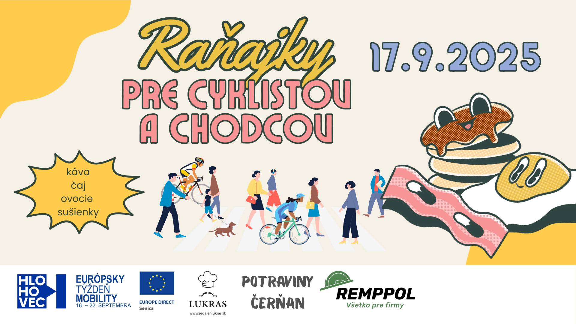 Raňajky pre cyklistov a chodcov
