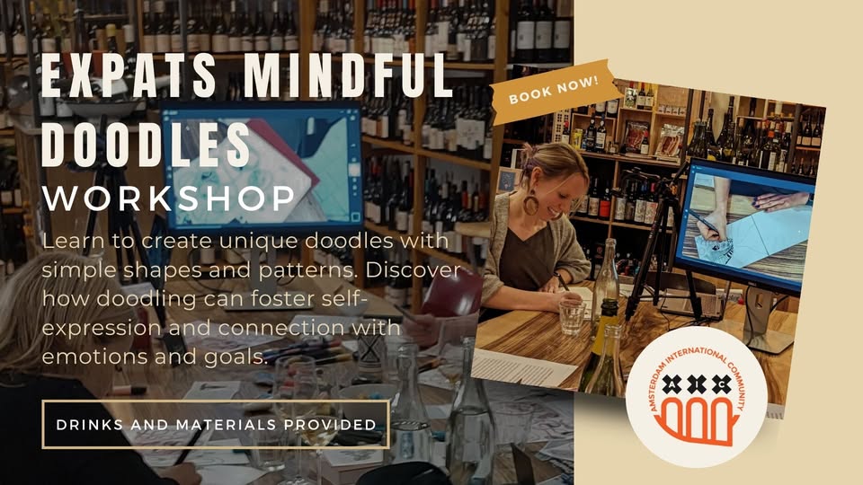 Expats' Mindful Tile Doodles Workshop: Unleash Your Creativity Over Wine!🍷 🎨