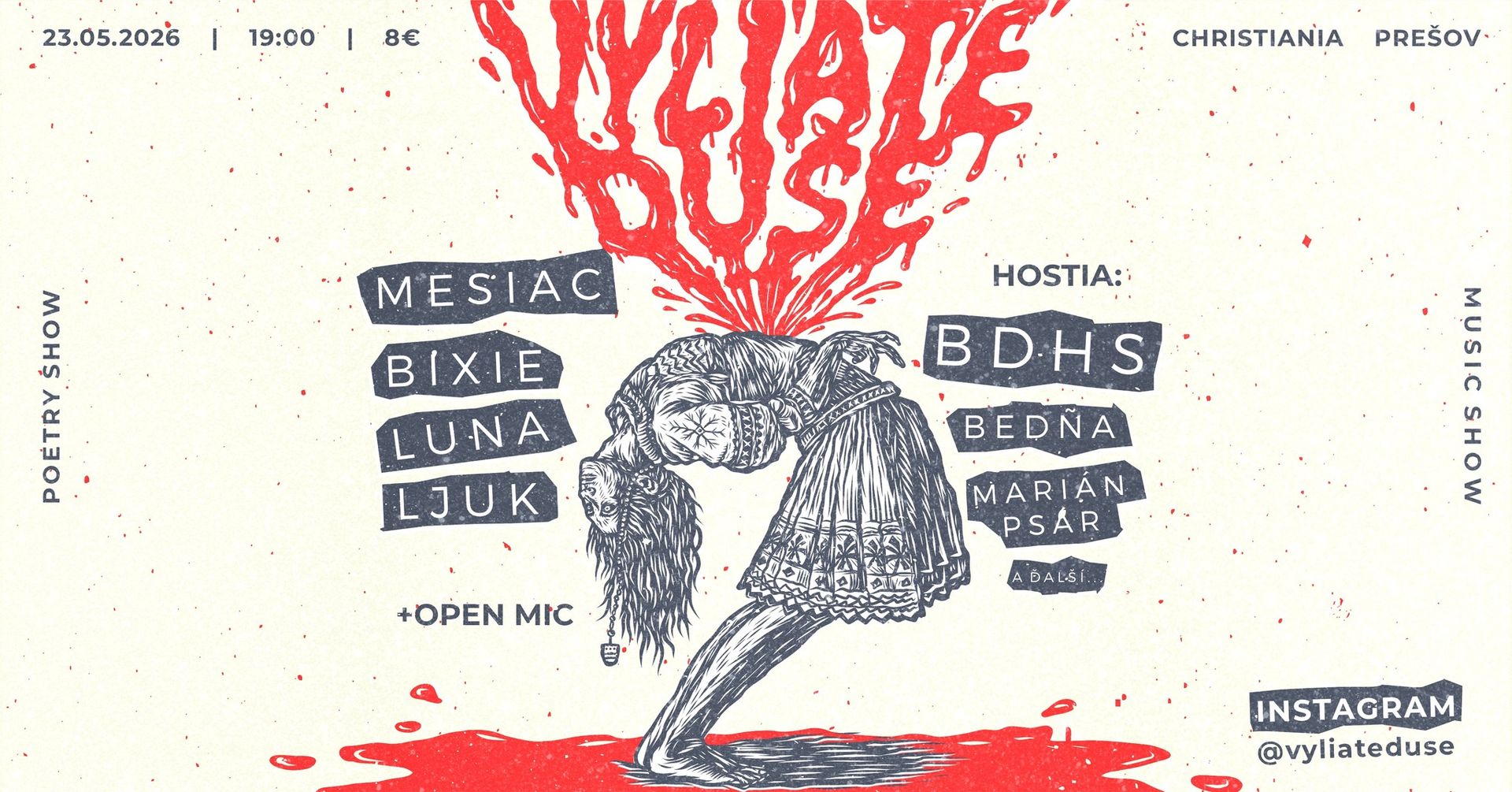 VYLIATE DUŠE | poézia a koncert v Christianii
