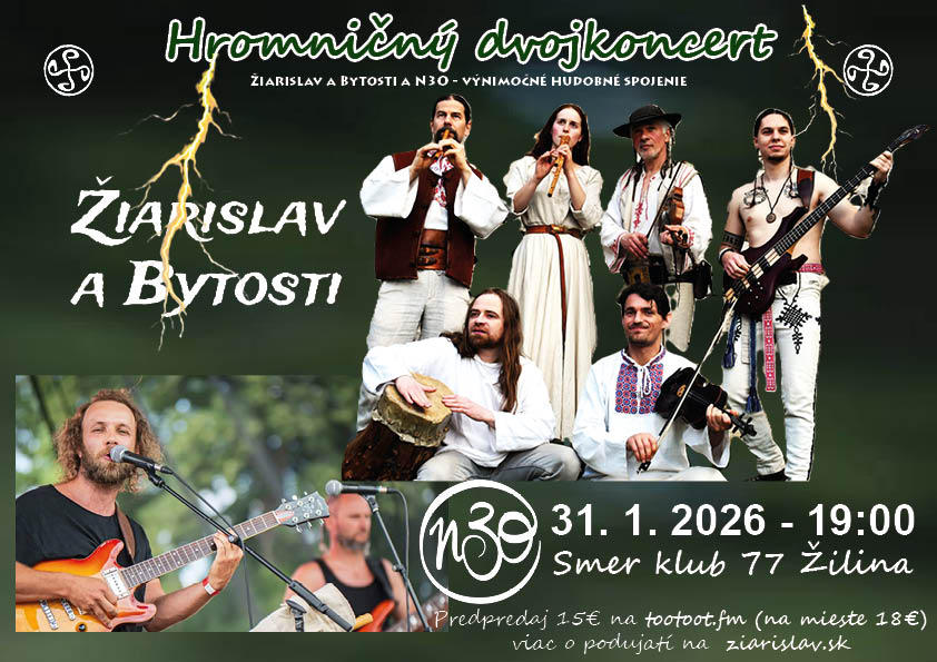 Hromničný dvojkoncert - Žiarislav a Bytosti + N3O v Žiline