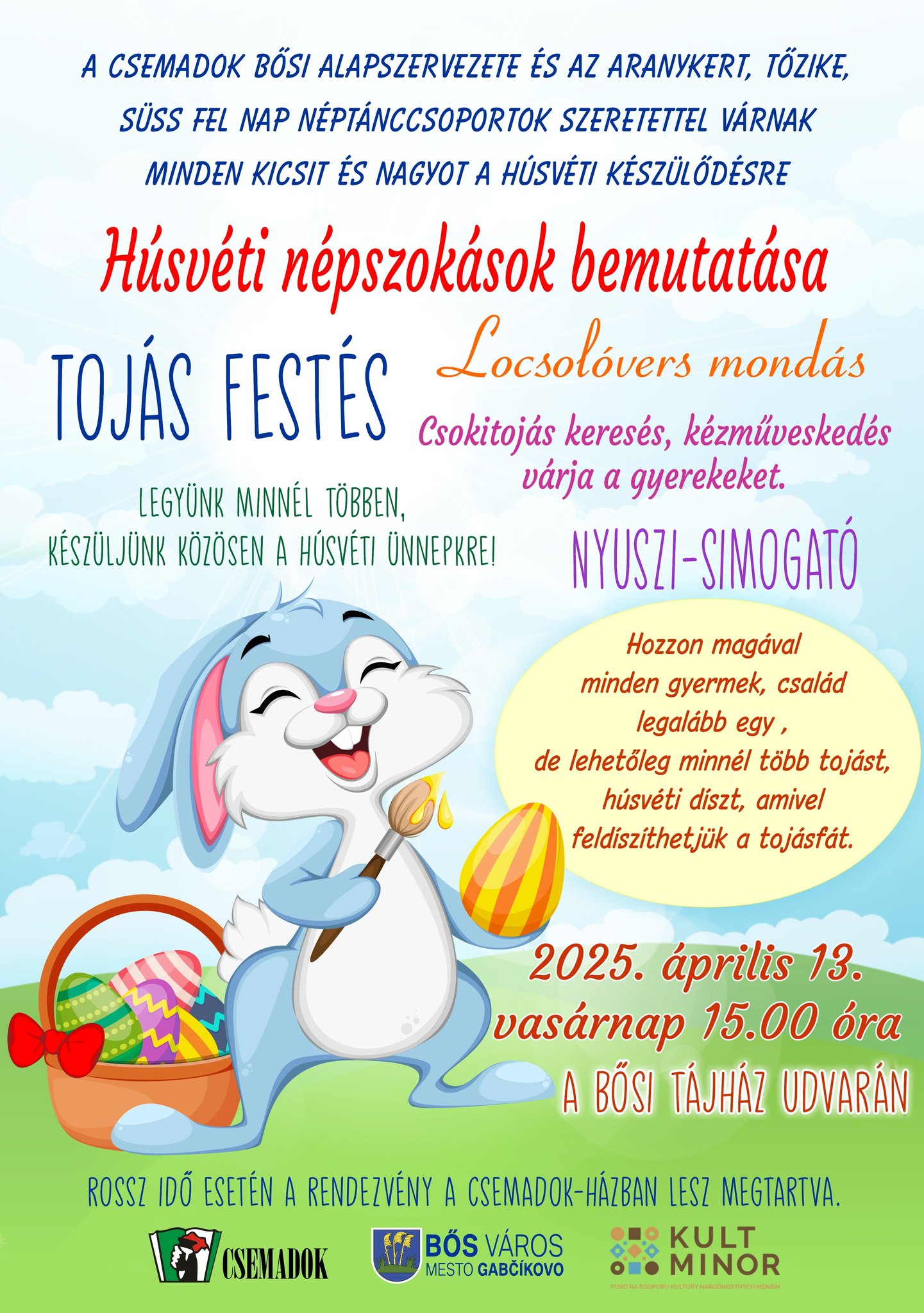 Húsvétváró Bősön a tájház udvarán