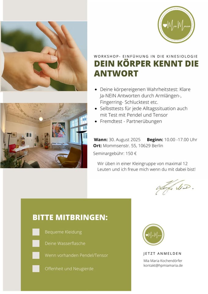 Einführung in die Kinesiologie- Selbsttestung