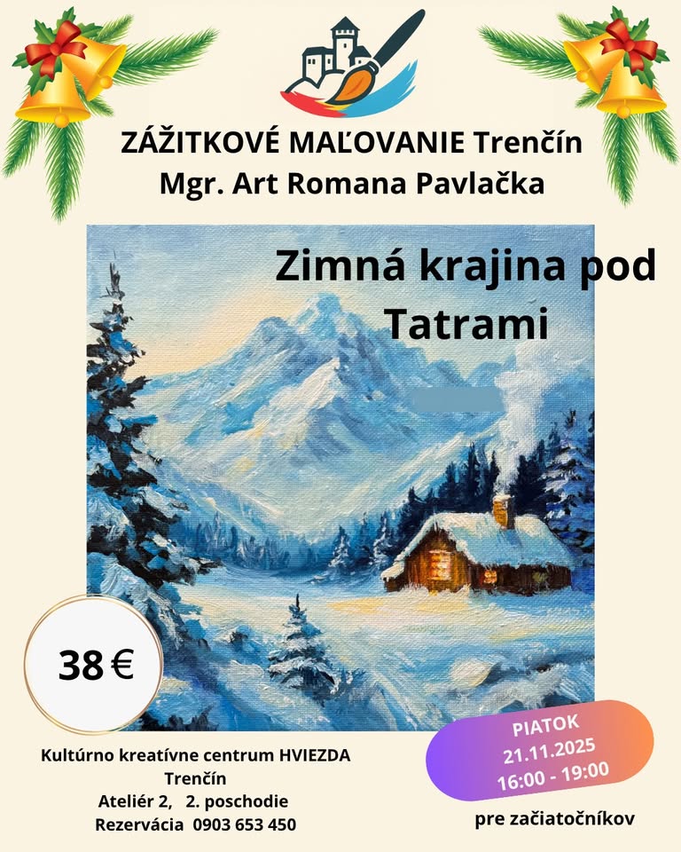 Zážitkové maľovanie Zimná krajina pod Tatrami