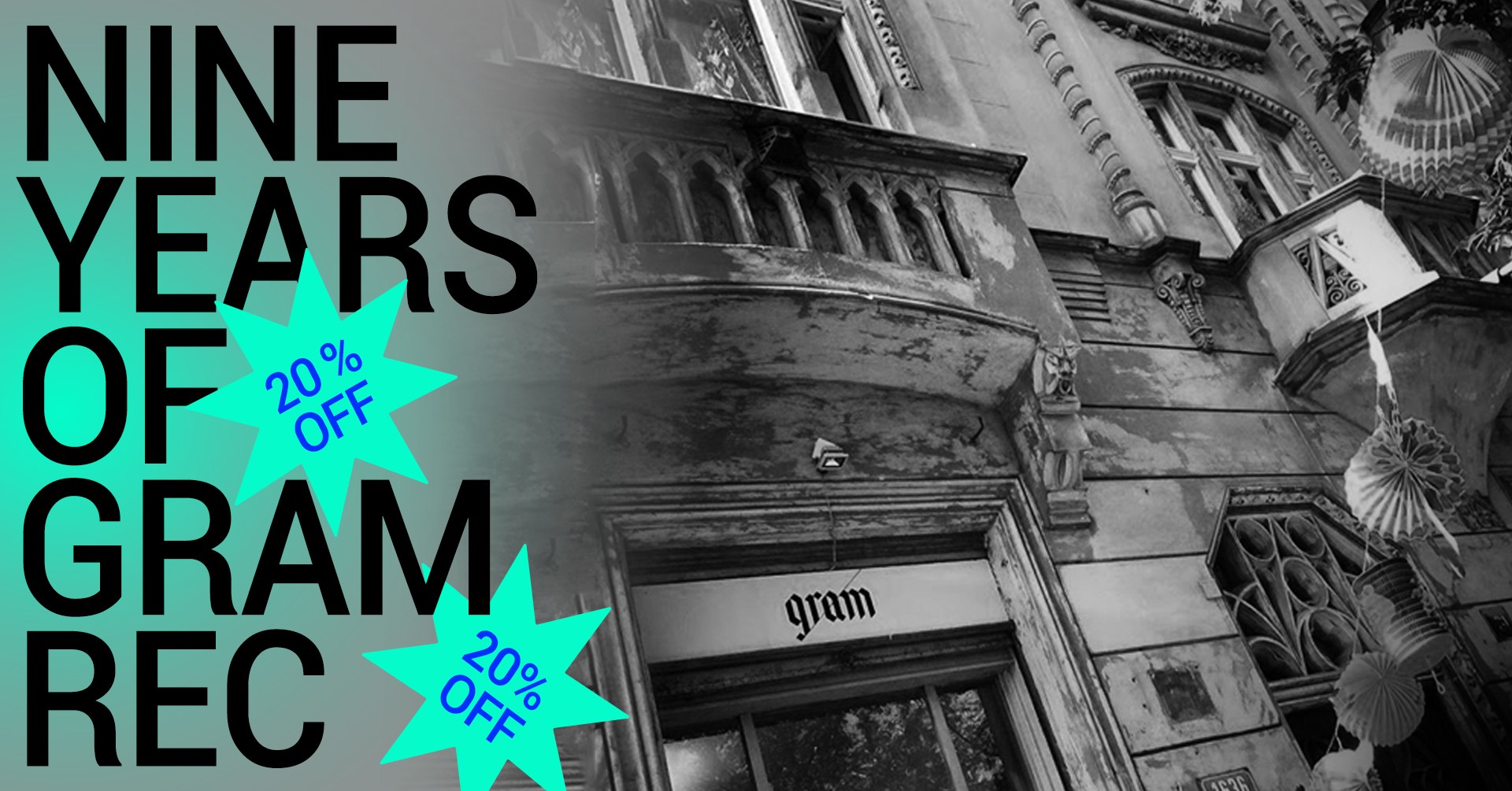 9 years of Gram: dj line up bigger than Prince at Gram & Fuchs2 + lots of discounted vinyl