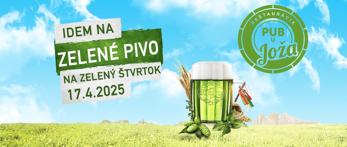 Zelené pivo🍻 na Zelený štvrtok v Pube u Joža 🍀🍻