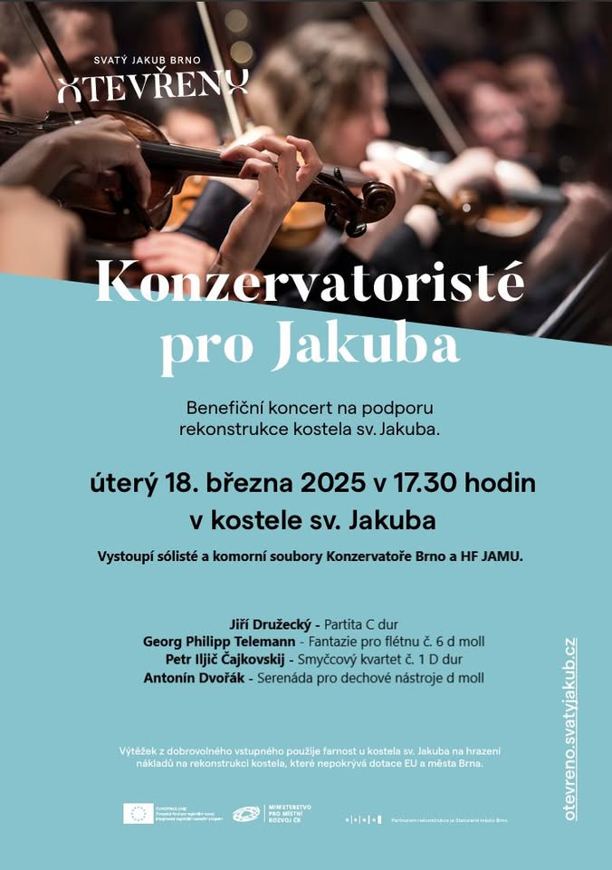 Benefiční koncert konzervatoristů a posluchačů JAMU pro kostel sv. Jakuba