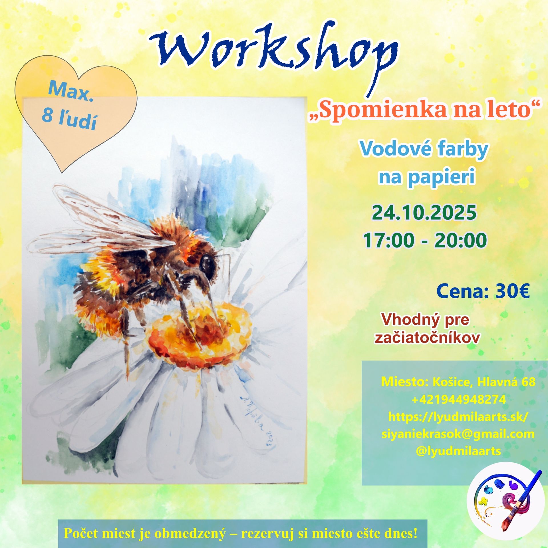 Workshop (maľovanie vodovými farbami) „Spomienka na leto“