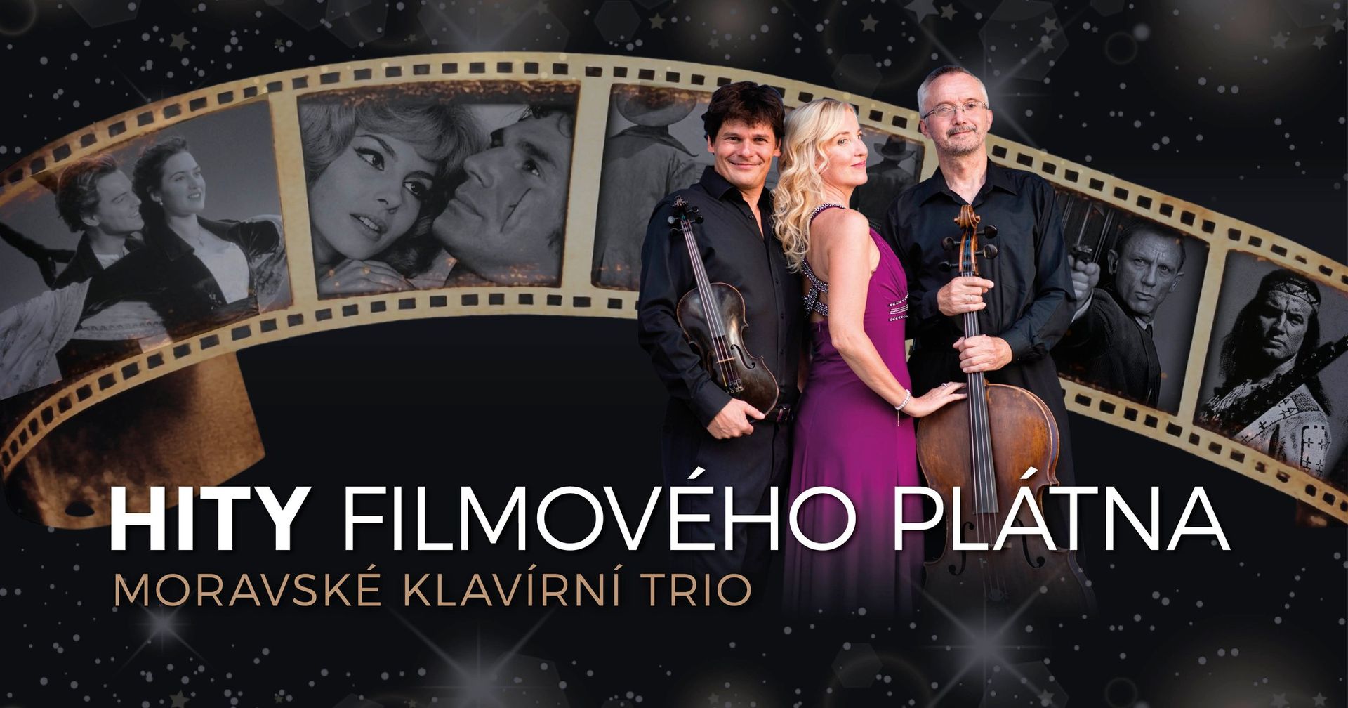Moravské klavírní trio & Hity filmového plátna, Koncert doprovázený promítáním na velkém plátně