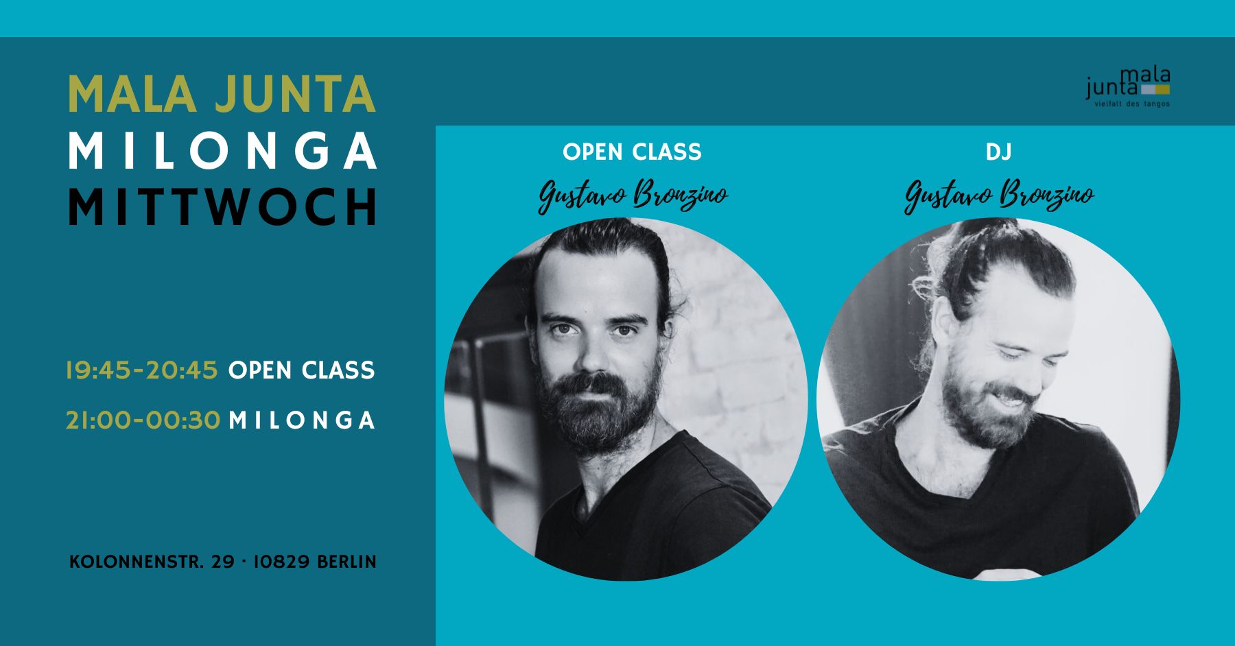 Mala Junta Milonga Mittwoch / OPEN CLASS mit Gustavo Bronzino / DJ Gustavo Bronzino