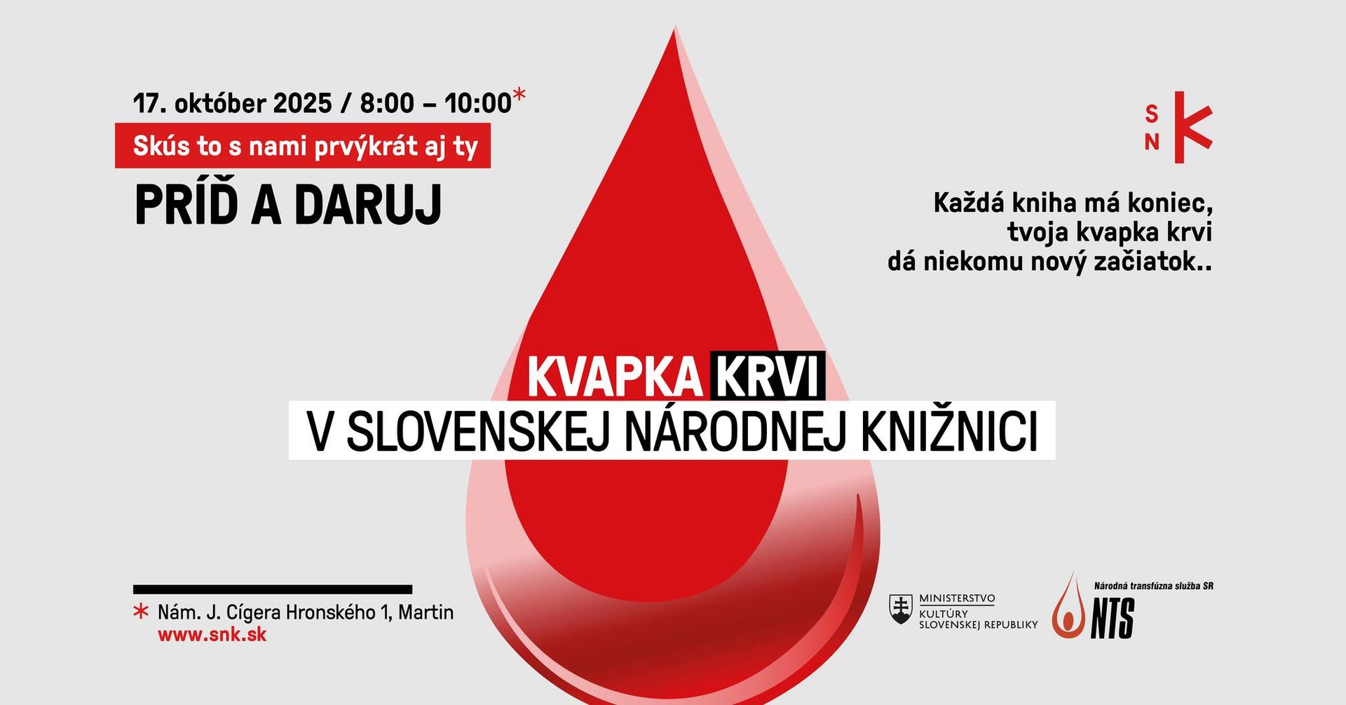 Kvapka krvi v Slovenskej národnej knižnici