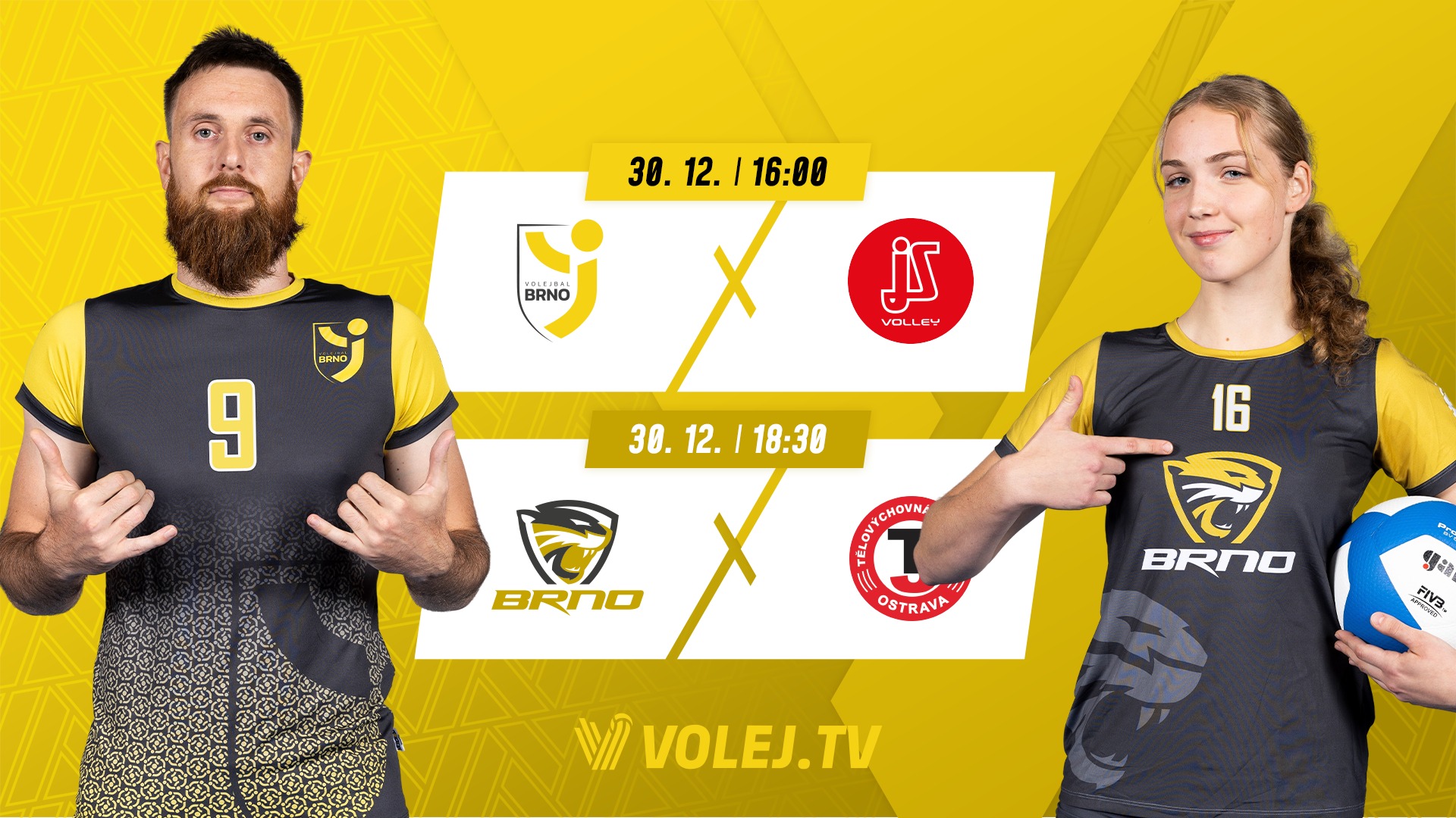 Volejbalový dvojzápas: muži s Budějkami a ženy s Ostravou