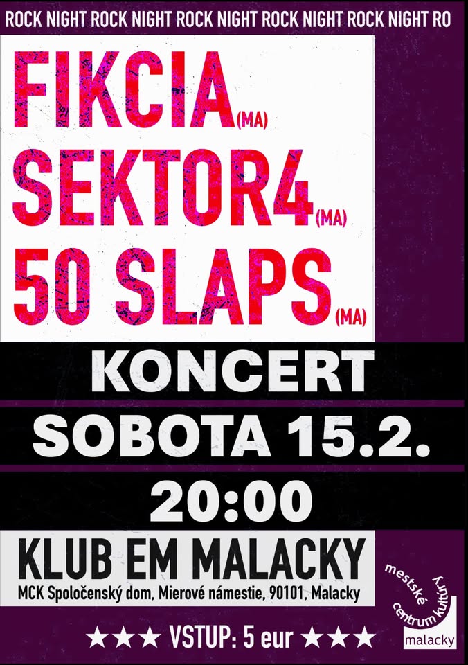 Rockový koncert v klube EM Malacky