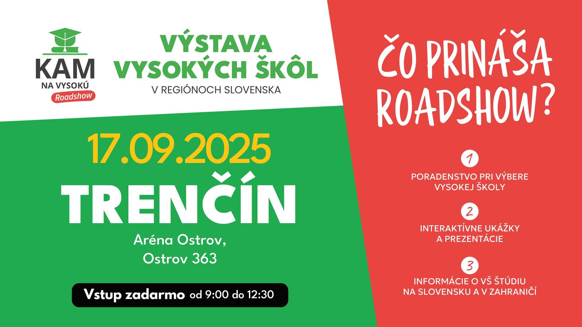 Kam na vysokú 2025 - výstava vysokých škôl v Trenčíne