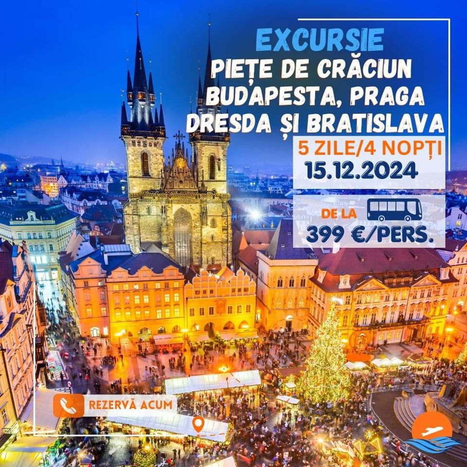 EXCURSIE PIEȚE DE CRĂCIUN BUDAPESTA - PRAGA - DRESDA - BRATISLAVA