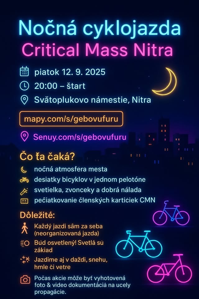 Špeciál - Nočná jazda Critical Mass Nitra vol. 4-rozlucka s letom