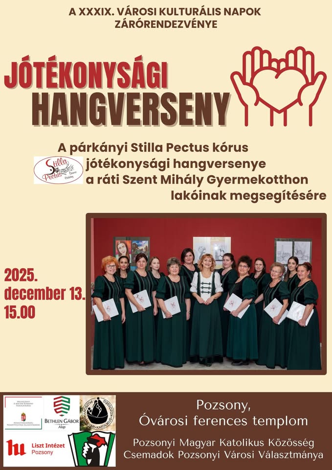 Jótékonysági hangverseny Pozsonyban - Benefičný koncert v Bratislave