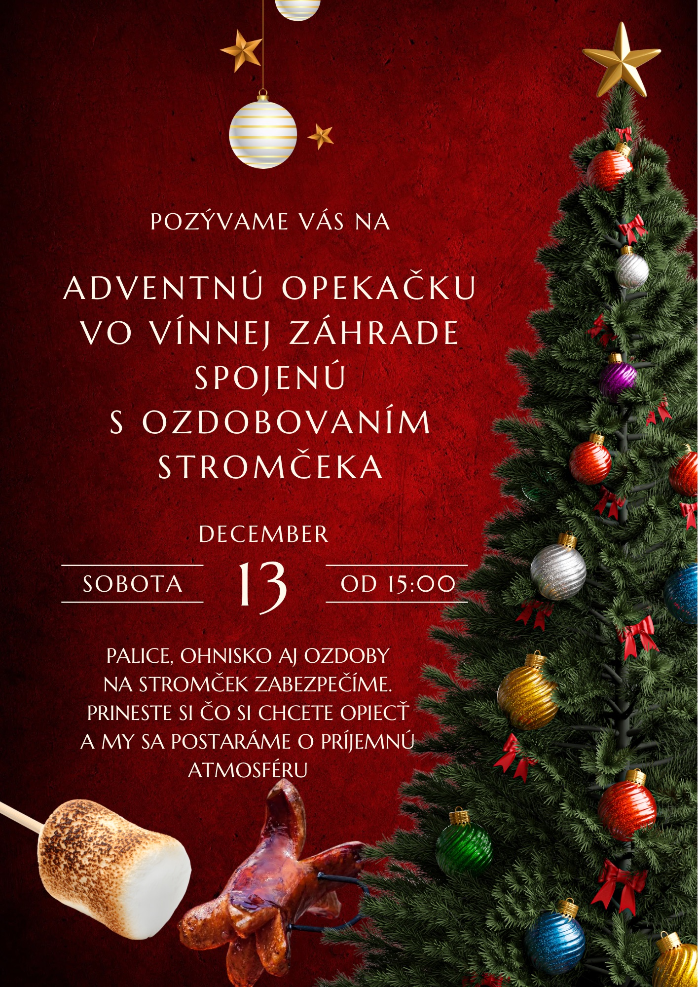 Adventná opekačka vo Vínnej záhrade